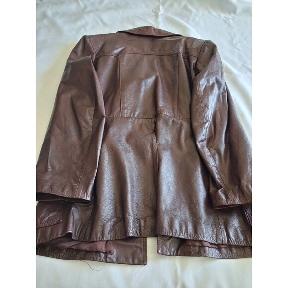 VINTAGE 1970'S Europe Craft Import, Long Jacket, Burgundy, Size 40, Many Pockets - Picture 5 of 16